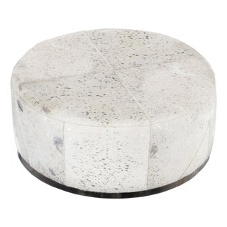 Pasargad Home Safari Cowhide Ottoman With Steel Base For Sale