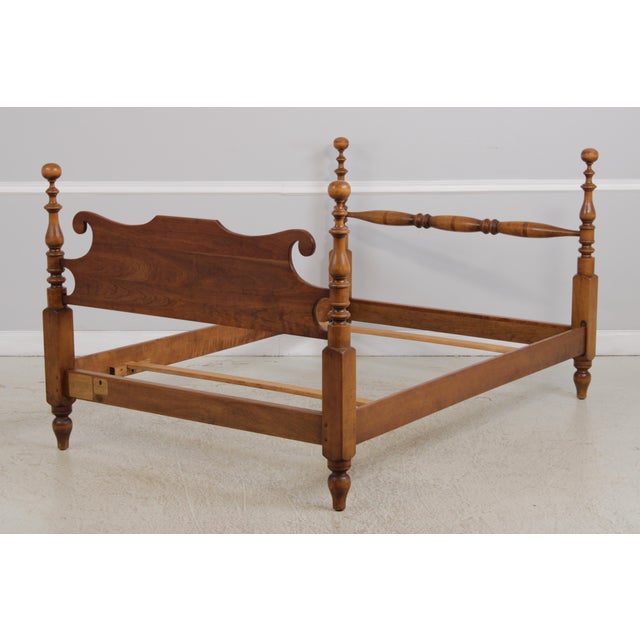 Brown Stickley Cherry Full Size Cannonball Poster Bed For Sale - Image 8 of 15