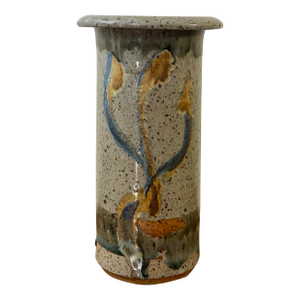 Vintage Mid Century Modern Studio Pottery Vase, Signed Ceramic Vessel