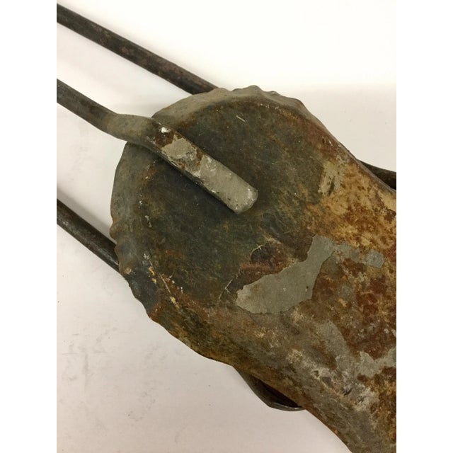 French Antique Wrought Iron Fireplace Tool Set - 2 Piece For Sale - Image 10 of 12