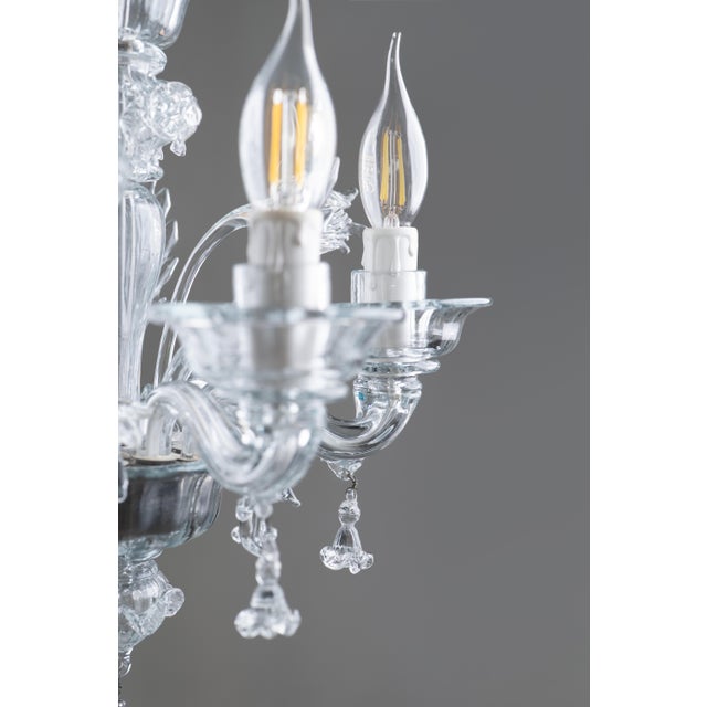 Glass Vintage Art Deco Murano Glass Chandelier by Flavio Poli for Seguso, 1950s For Sale - Image 7 of 13