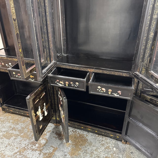 Circa 1970's Chinese Display Cabinets, Set of Three For Sale - Image 9 of 12