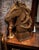 Large Cast Iron Horse Head Statue. Sizes :- 46 cms tall, 33 cms wide Very weathered.