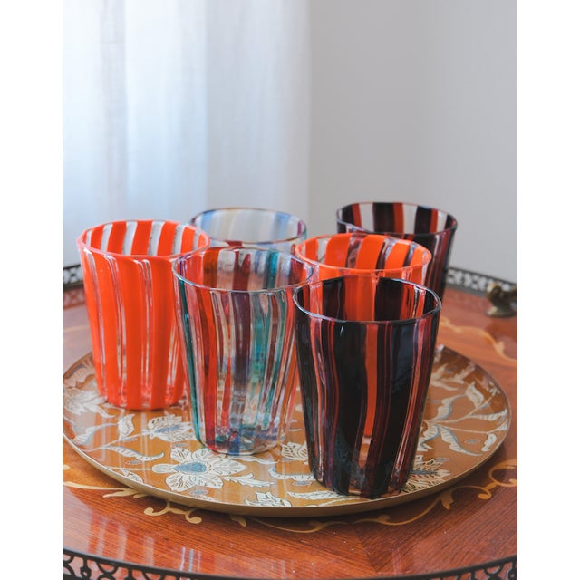 Mid-Century Modern Vintage Glasses by Mariana Iskra for Ribes Studio, 2004, Set of 6 For Sale - Image 3 of 4