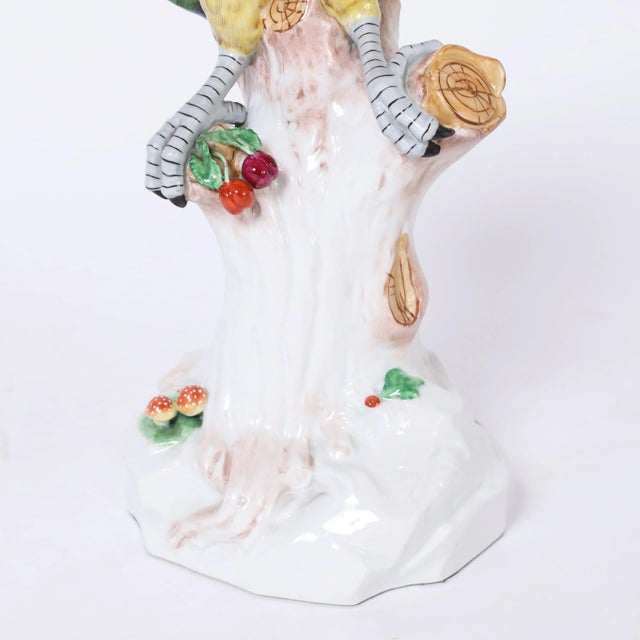 Mid 20th Century Pair of German Porcelain Parrots Signed Dresden For Sale - Image 5 of 8