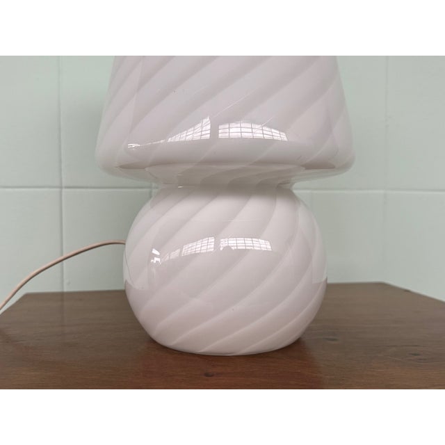 Vintage Italian Opal Murano Glass Lamp, 1970s For Sale - Image 9 of 14