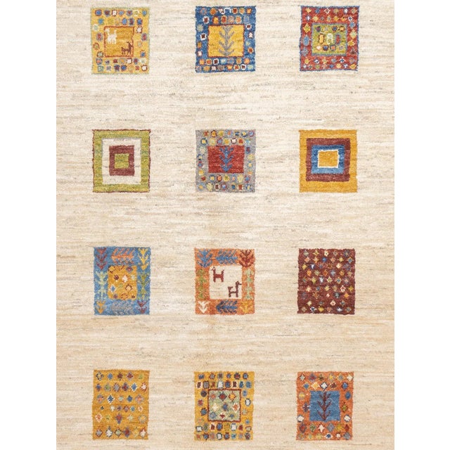 Persian Contemporary Gabbeh Rug 5'0" X 6'6'' For Sale - Image 3 of 10