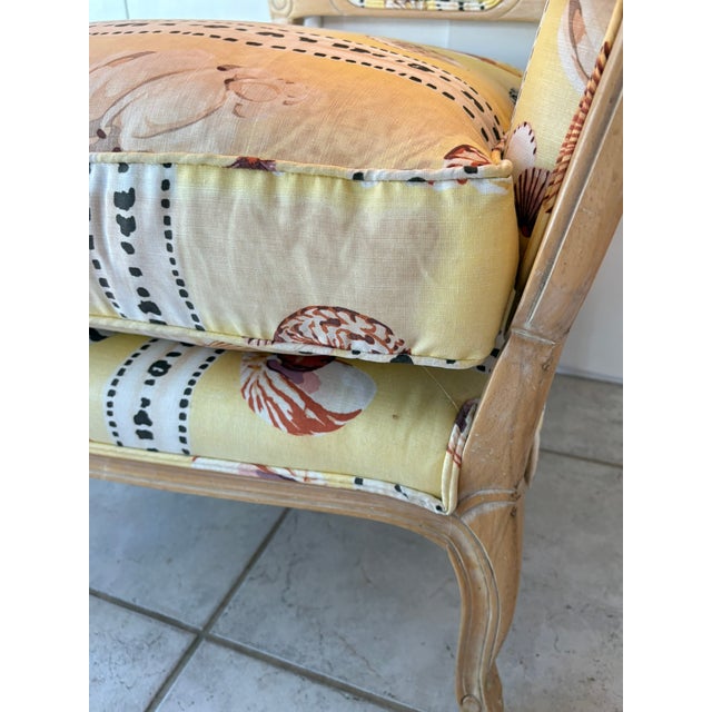 Vintage Beverly Interiors Coastal Shell Print Accent Chair For Sale - Image 11 of 17