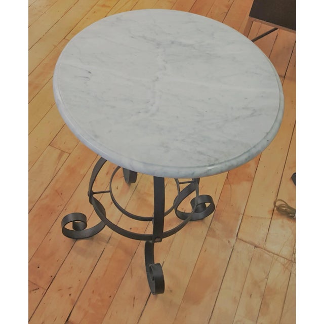 Maitland - Smith Traditional Maitland Smith Lamp Table Gray Marble Top For Sale - Image 4 of 5
