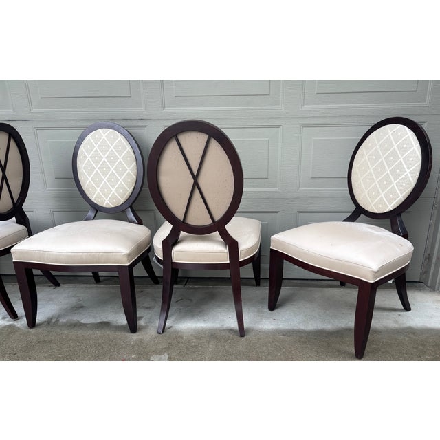 8 Barbara Barry Baker Klismos X Oval Dining Side Captains Chairs Neoclassical For Sale In San Francisco - Image 6 of 14