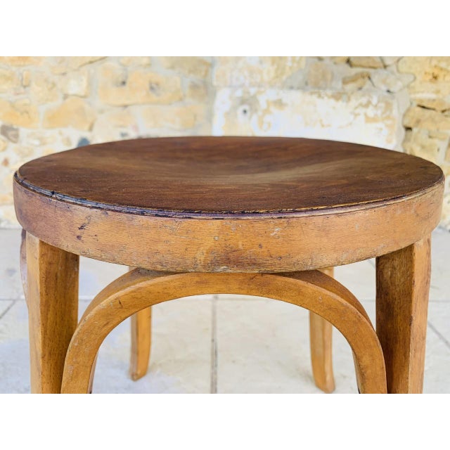Vintage Bentwood Stool from Baumann, 1950s For Sale - Image 11 of 18