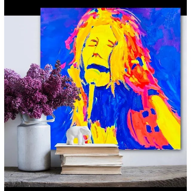 Yellow Modern Narratives Collection — Pop Art Portrait (24″×24″, Original Oil on Canvas) For Sale - Image 8 of 12