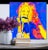 Yellow Psychedelic Modern Pop Art Portrait Oil Painting, Original For Sale - Image 8 of 12