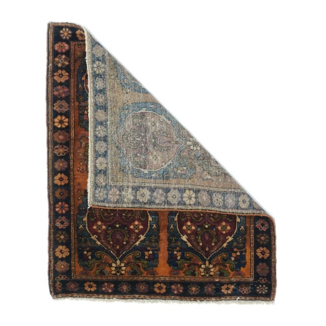 Antique Sarouk Rug 2'1'' x 2'7''.