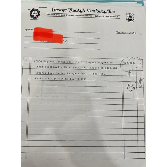 Late 18th Century Antique English Georgian Mahogany Serpentine Sideboard (Circa 1790) For Sale - Image 4 of 11