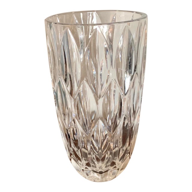 Abstract Modern Clear Crystal Vase For Sale