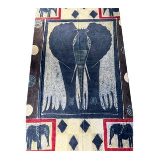 VTG Africa Decorative Panno Cotton Canvas Hand Printed For Sale