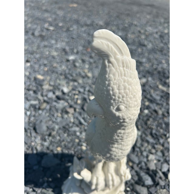 White Ceramic Italian Cockatoo Bird Sculpture For Sale - Image 4 of 9