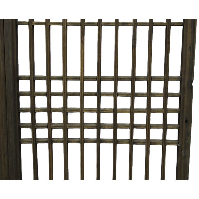 Late 19th Century Pair of Antique Chinese Latticed Screen Panel 2 For Sale - Image 5 of 8