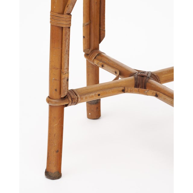 Vintage Bamboo Stool by Bonaudi Vallauris For Sale - Image 9 of 9
