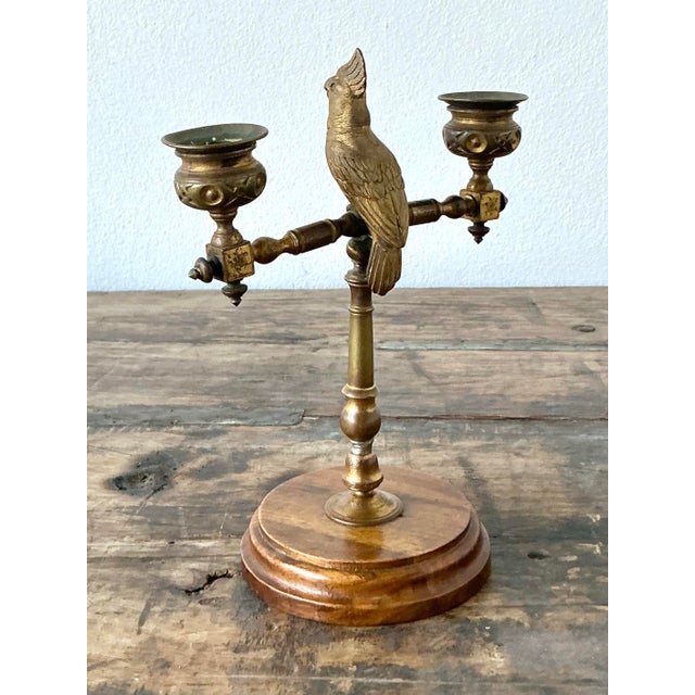 Vintage Boho Gilt Candlestick For Sale In West Palm - Image 6 of 12