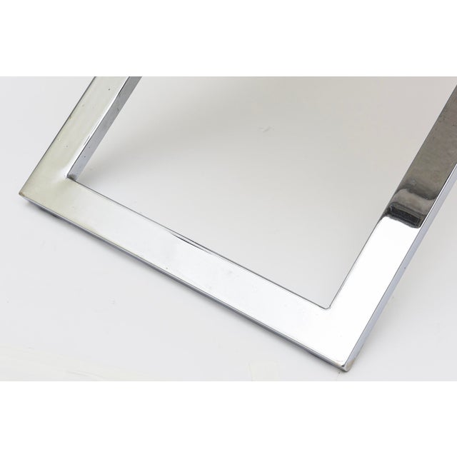 Vintage X Frame Chromed Steel Bench With New White Boucle Sling Upholstery 80's For Sale - Image 10 of 12