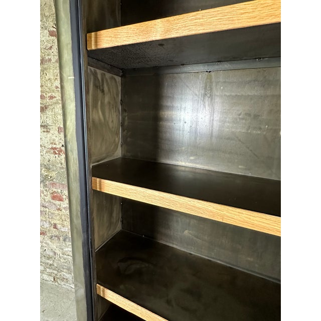 Black Wall Unit in Patinated and Black Steel, 1980s For Sale - Image 8 of 11