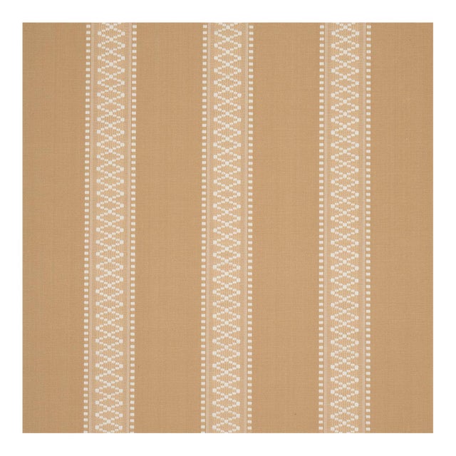 Sample - Schumacher Shannon Stripe Fabric in Ochre For Sale