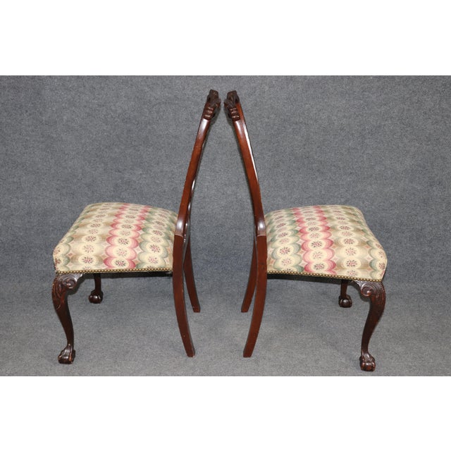 Pair Reticulated Carved Walnut Georgian Style Ball and Claw Foot Side Chairs For Sale In Philadelphia - Image 6 of 10