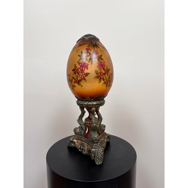 1970s Vintage Hollywood Regency Porcelain Egg Sculpture For Sale - Image 5 of 11