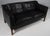 Børge Mogensen two-seat sofa with original black leather upholstery. Legs of teak. Model 2212, made by Fredericia...