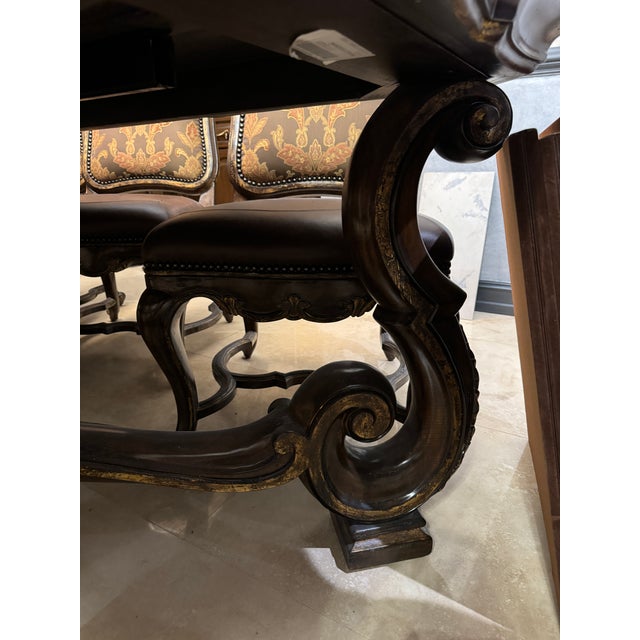 Marge Carson Vouvray Dining Table With 12 Chairs and 3 Leaf Extensions