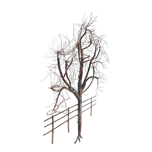 1970s Brutalist Wall Hanging Tree Sculpture Signed Illegibly After Jere C 1970's For Sale - Image 5 of 10