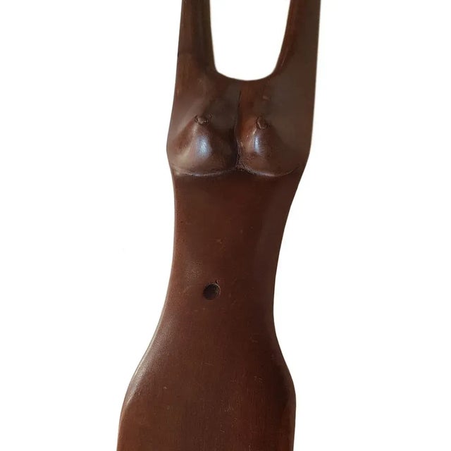 Large Hand Carved African Candleholders, Set of 2 For Sale - Image 6 of 9