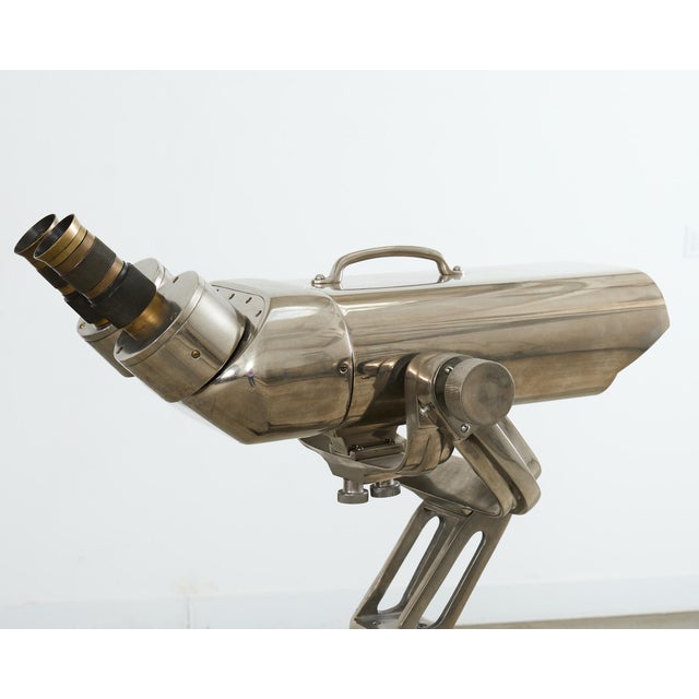 20th Century Wwii Style Anti-Aircraft Binoculars on Stand For Sale - Image 9 of 12