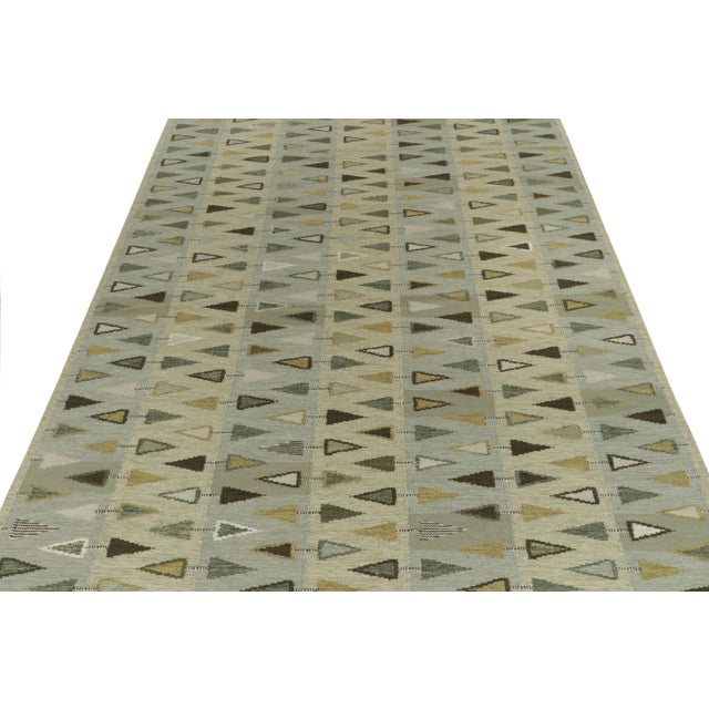 Mid-Century Modern Swedish Geometric Rug by Celerie Kemble for Chairish, 5'x7' For Sale - Image 3 of 8