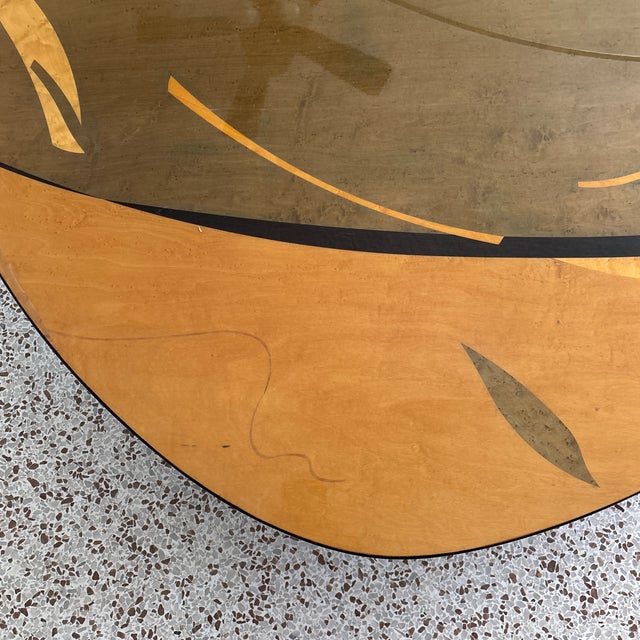 Wood 1980s Carlo Malnati MCM Triangle Glass Platter Coffee Table For Sale - Image 7 of 18