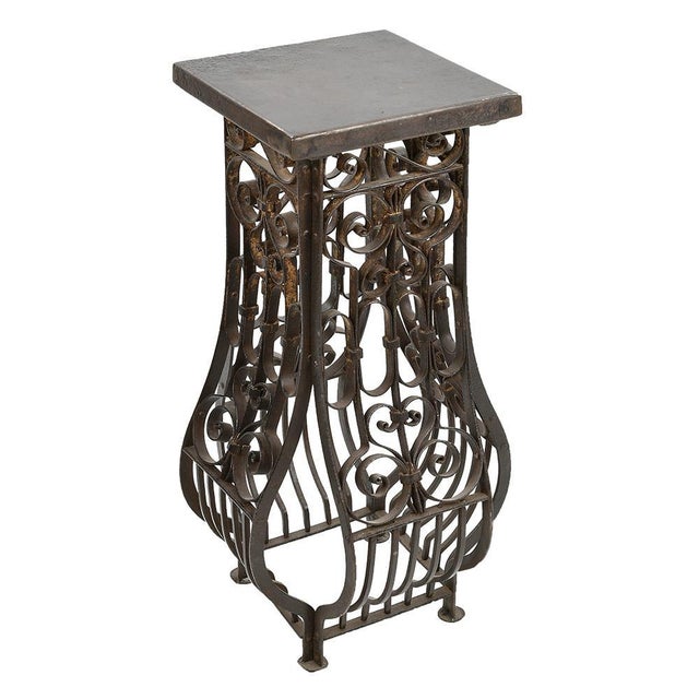 Vintage Wrought Iron Pedestal For Sale - Image 6 of 6