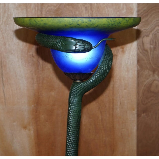 Very rare floor standing snake lamp after the original by edgar brandt which sold in 1994 at christies for $76,000 a very...