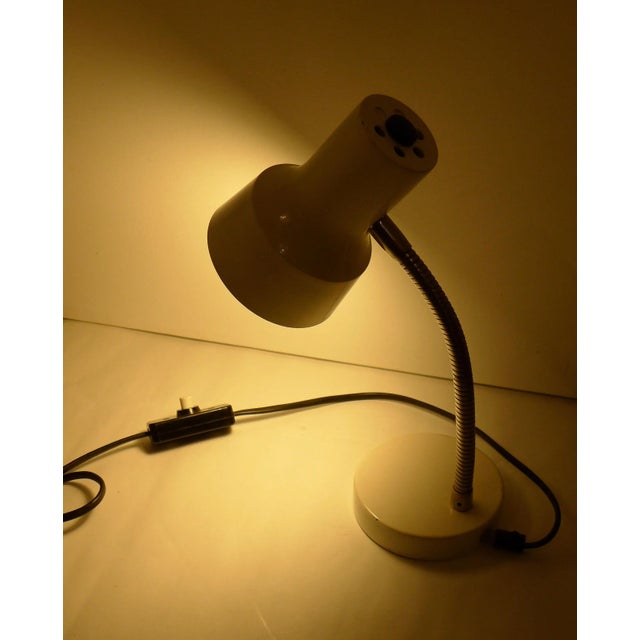 1970s Chrome & White Lacquered Metal Table Lamp, 1970s For Sale - Image 5 of 9