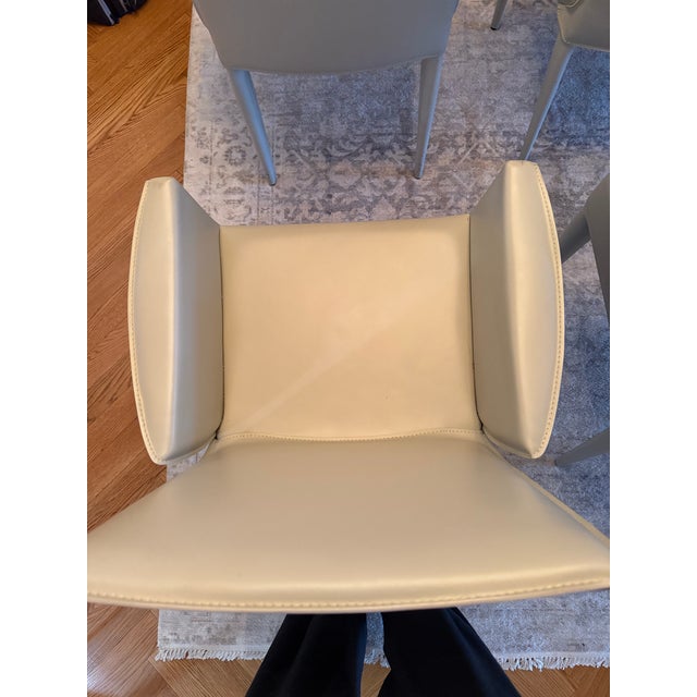 Mid-Century Modern Design Within Reach Bottega Leather Dining Room Armchair by Frag - Set of 4 For Sale - Image 3 of 12