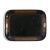 Rectangular tole tea tray with rolled rim painted with diapered reserves and pierced on the narrow ends with handle grips....