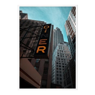 Diner Sign by Alex Iby, Contemporary Photograph in White, Large For Sale