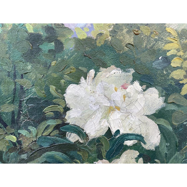 Alexandre Guelle, Flower Garden, 1911, Oil Painting on Canvas, Framed For Sale - Image 9 of 18
