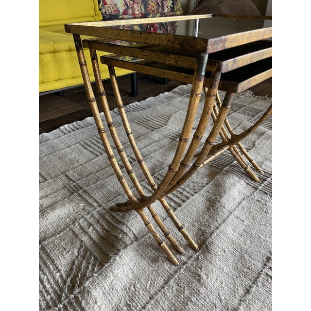 Nesting Tables attributed to Bagues Company, 1960s, Set of 3 For Sale - Image 4 of 8