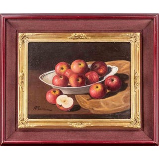 Raffaele Pucci, Still Life with Apples, 1989, Oil on Board For Sale