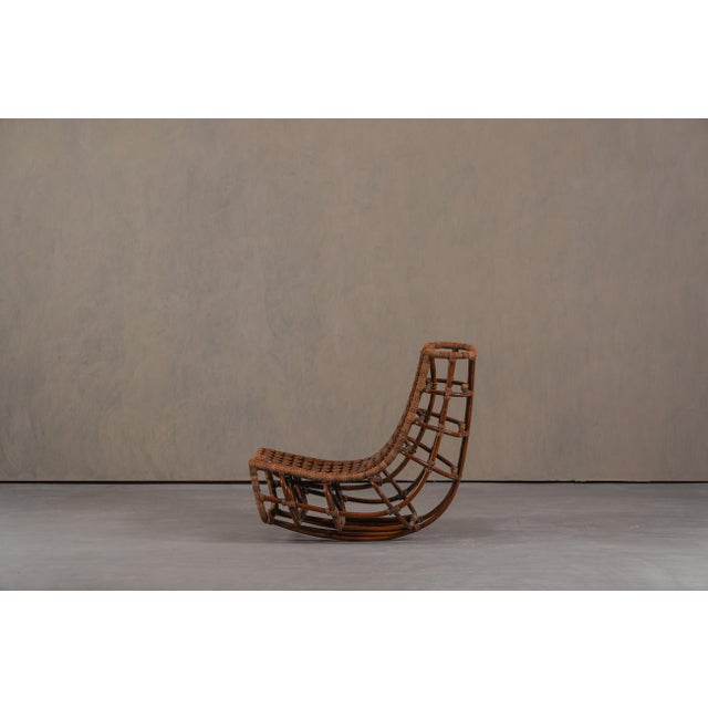 Wood Vintage Bamboo Slingback Lounge Chair, Germany, 1970s For Sale - Image 7 of 15