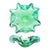 1960s Mid-Century Murano-Style Sommerso Emerald Green Flared Scalloped Bowl For Sale
