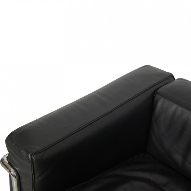 Animal Skin Vintage LC2 Chair in Black Leather by Le Corbusier, 2000s For Sale - Image 7 of 15