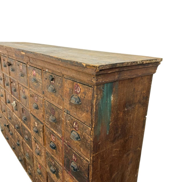 Large Antique Industrial Bank of Drawers with 48 Drawers, 1920s For Sale - Image 11 of 18